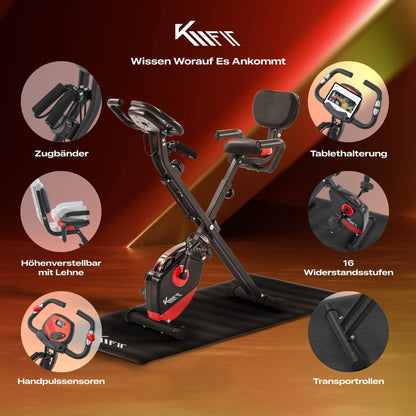 KM Fit 2in1 Hometrainer klappbar mit LCD-Display