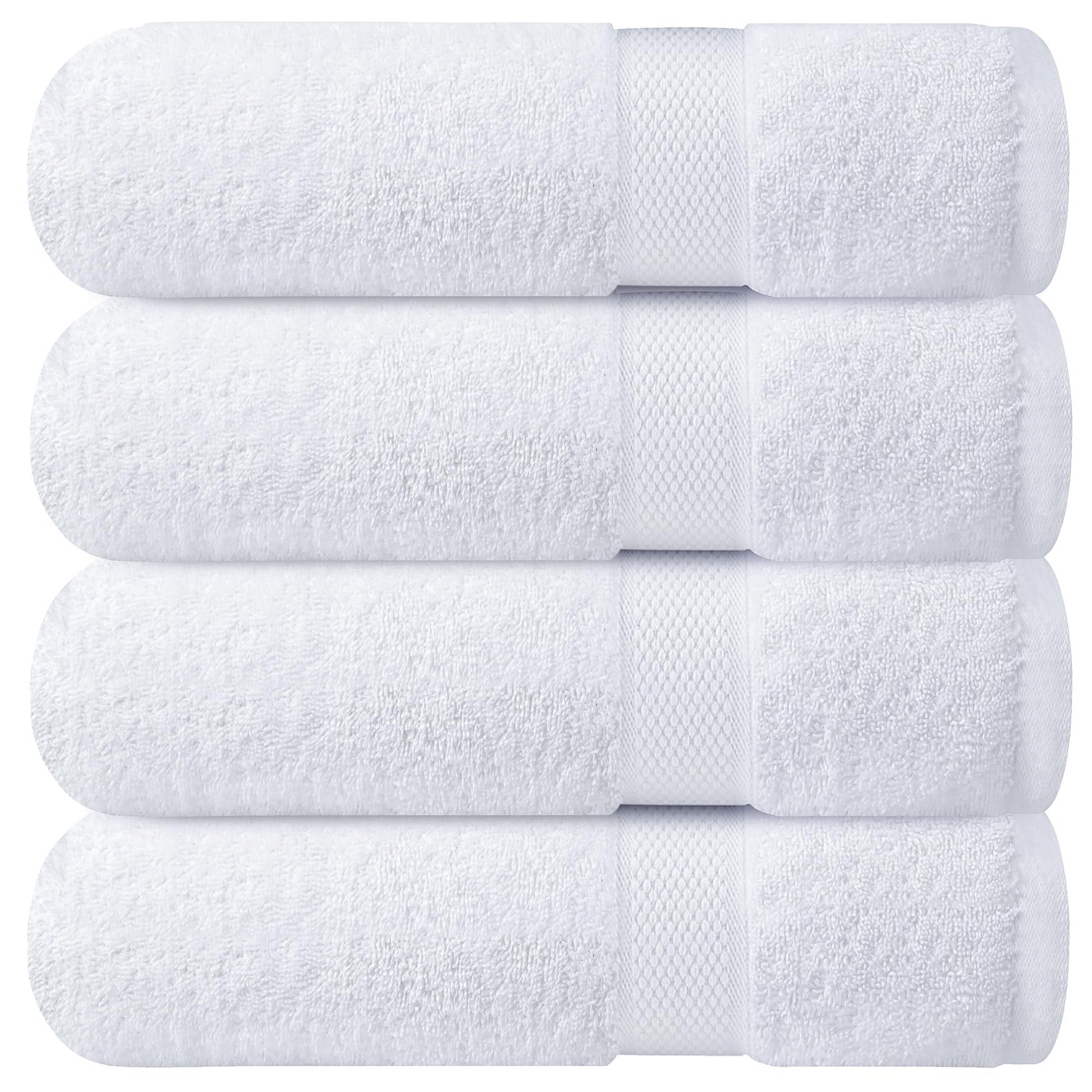 Infinitee Xclusives Badetücher 4er-Set aus Baumwolle 70 x 140 cm weiss, flauschige Textur