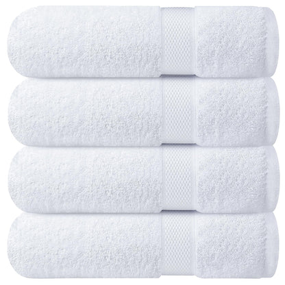 Infinitee Xclusives Badetücher 4er-Set aus Baumwolle 70 x 140 cm weiss, flauschige Textur