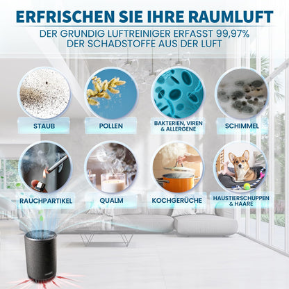 Grundig Luftreiniger für Allergiker - Hepa + Aktivkohlefilter