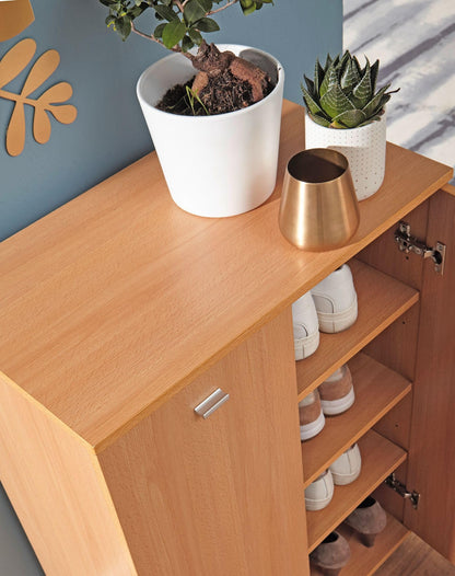 FineBuy Nimes Design Schuhschrank – Holz Modern für 12 Paar