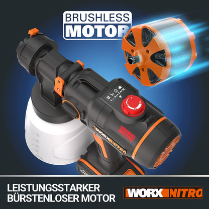 WORX WX020 Nitro Akku-Farbsprühsystem 20V mit Akku & Ladegerät