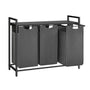 VASAGLE BLH301G01 Wäschekorb 3 Fächer mit Ablage - Grau 3x40L. Grauer Wäschekorb zur Wäschesortierung und Ablage von Artikeln.