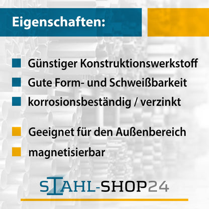 Stahl-Shop24 Rechteckrohr S235JRH - Feuerverzinkt 100x60x3 mm