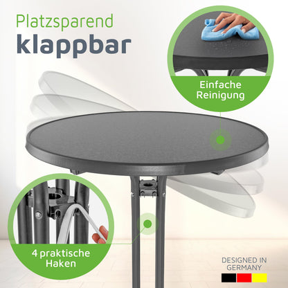 BeFair Nico Stehtisch Klappbar - Rund 70cm Anthrazit
