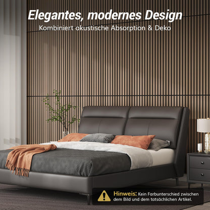 TONOR 3D Holz Akustikpaneele – Selbstklebend 4er Set Braun