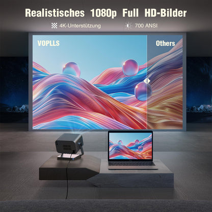 VOPLLS Smart Beamer Projektor - Full HD Netflix Dolby Autofokus