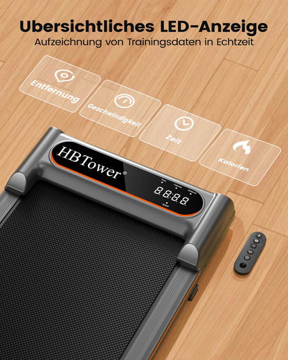 HBTower Walking Pad Laufband – Unter Schreibtisch LED Home Büro