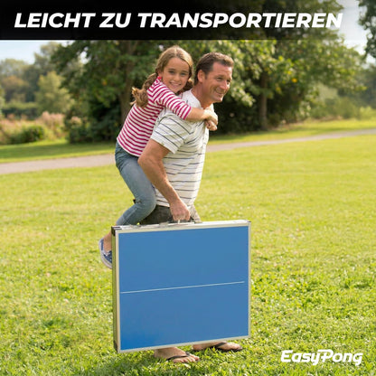 Original Cup EasyPong Tischtennisplatte klappbar, Blau, 182 x 91 cm