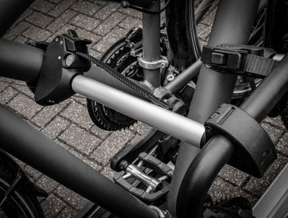 EUFAB Rahmenhalter lang für Fahrradträger, Ø 25+30 mm, schwarz/silber