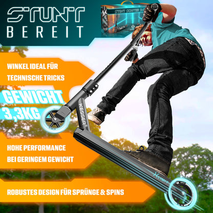 KESSER Stunt Scooter X-Limit Robuster Stuntscooter - Schwarz