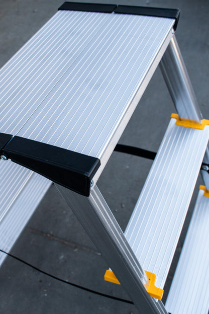 DRABEST Aluminium Mehrzweckleiter – 2x4 Stufen Beidseitig