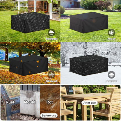 LAMUNI Gartenmöbel Abdeckung 200x100x90 cm wasserdicht 420D Oxford