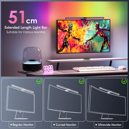 Quntis 51cm Curved Gaming Monitor Lampe RGB Fernbedienung