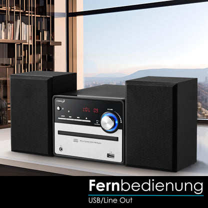 Cyberlux Mini HiFi Stereoanlage mit CD/MP3, USB und FM Radio