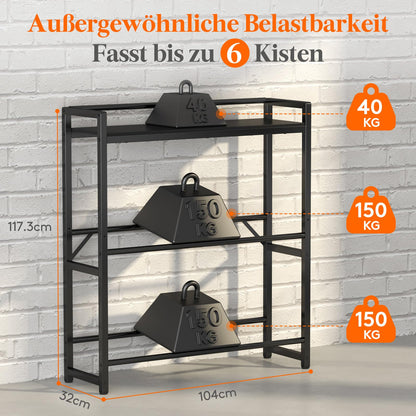 Lifewit Getränkekistenregal mit Ablage für 6 Kisten – Schwarz