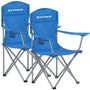 SONGMICS Campingstuhl 2er Set, Klappstuhl mit Getränkehalter, blau – hohe Rückenlehne und Armlehnen