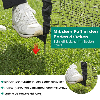 Signstek Steckzaun 25 m, 90 cm hoch, mobiler Begrenzungszaun schwarz