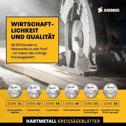 Amboss Werkzeuge HM Kreissägeblatt Brennholz - 700x30 Z42 WZ
