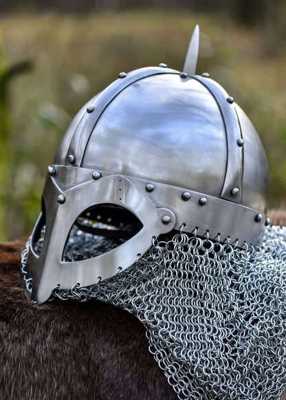 Battle-Merchant Wikinger Brillenhelm Schaukampfhelm - Kettenbrünne