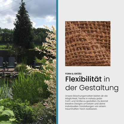TeichVision Böschungsmatte Kokos 1 x 10 m – Ufermatte 700 g/m²