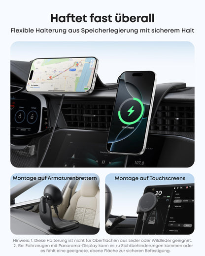 Anker Nano Kabelloses Kfz-Ladegerät Qi2 15W MagSafe mit Netzteil