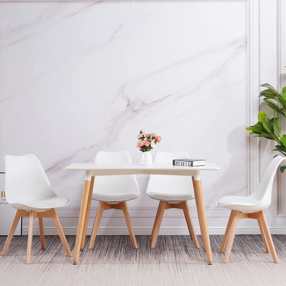 ALBATROS AARHUS Esszimmerstühle Skandinavisch – 4er Set Weiss