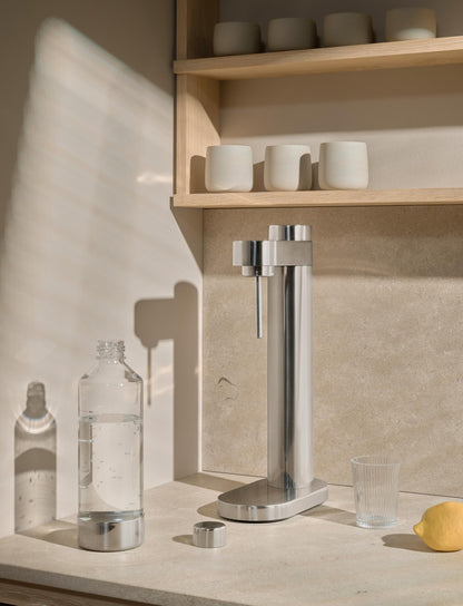 Stelton Brus Wassersprudler Edelstahl mit Flasche – CO2 Carbonator
