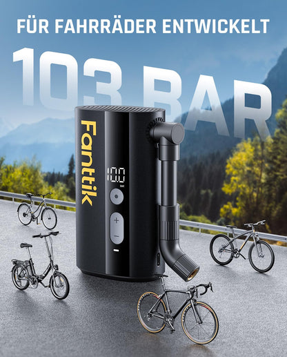 Fanttik X9 Ace Mini Fahrradpumpe Akku Kompressor 10,3 Bar