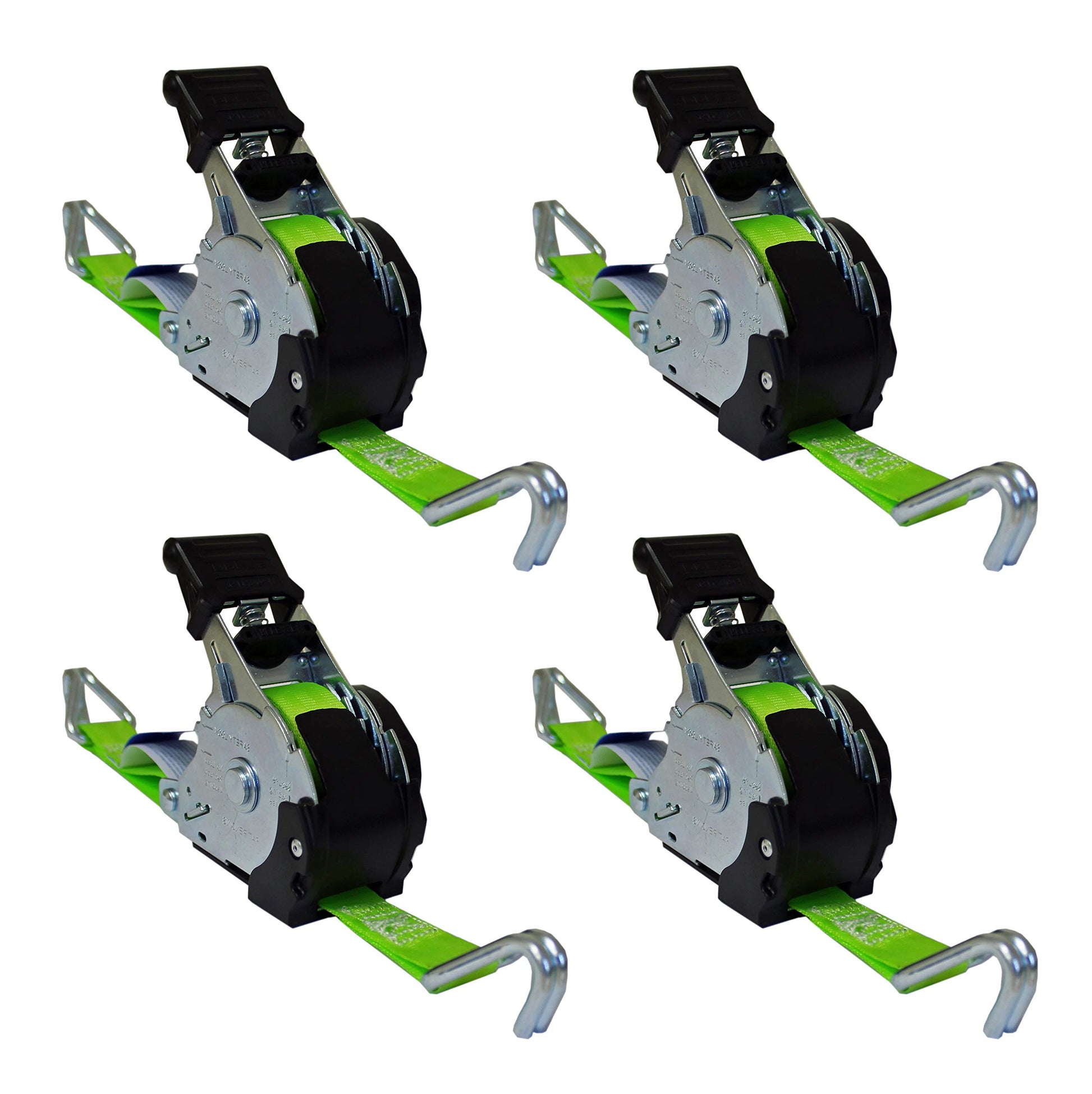 SHZ Automatik Spanngurt mit Spitzhaken 3,5 m x 25 mm 340 daN 4er-Set, selbstaufrollend, zur Ladungssicherung