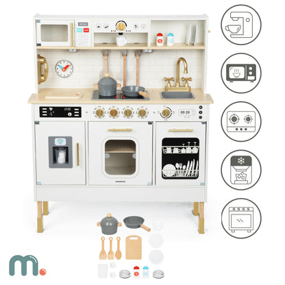 Mamabrum Holz-Kinderküche MAM155 mit LED, höhenverstellbar