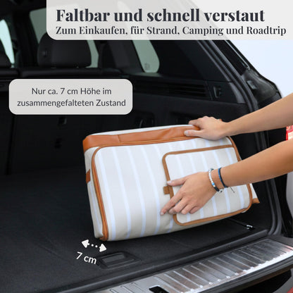 PuerFolium Kühltasche 45L faltbar mit QuickAccess-Klappe, beige