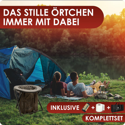 Weidebach Campingtoilette faltbar, mobile Klapptoilette mit 22 Beuteln