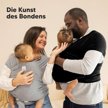 KeaBabies Babytragetuch Ab Geburt, ergonomisch, Trendy Black