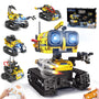 CUBIMANA Technik Roboter Bauspielzeug 5 in 1 mit App & Fernsteuerung, Roboter mit roter Antenne