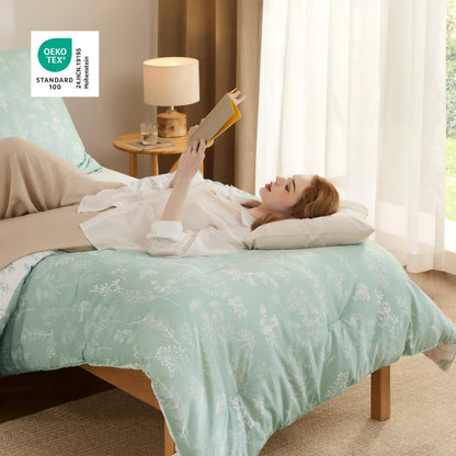 BEDSURE Bettdecke-Set 135x200 cm mit Kissenbezug 80x80 cm, Mintgrün
