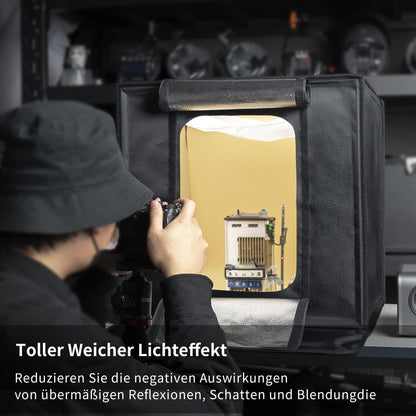 RALENO 50x50 cm Fotobox – LED Fotostudio Set inkl. 6 Hintergründe