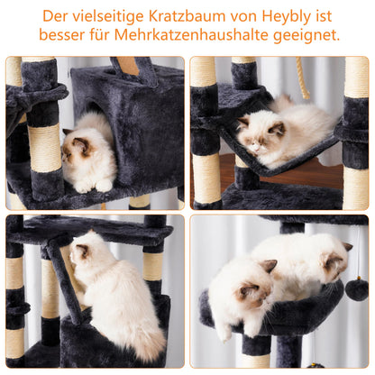 Heybly HCT025G Mehrstöckiger Katzenkratzbaum - 173cm Rauchgrau