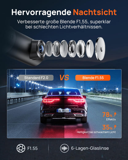 70mai M310 Plus 3K Dashcam mit 1620P, Nachtsicht und Parküberwachung