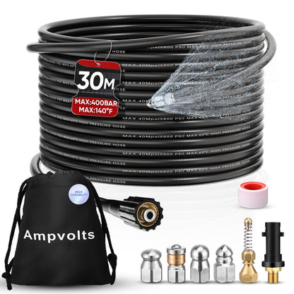 Ampvolts Rohrreinigungsschlauch Set 30m – Karcher kompatibel