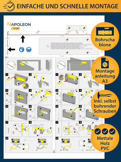 NAPOLEON N-1000 Automatischer Türschliesser Gr. 3 Schwarz