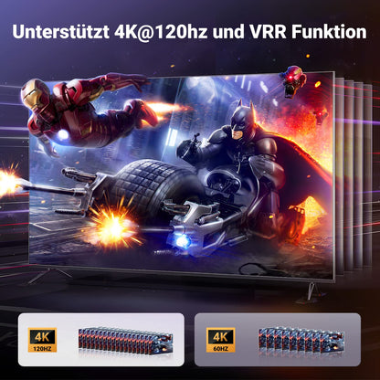 UGREEN HDMI 2.1 Switch 8K 3 In 1 Out mit Fernbedienung, VRR & ALLM