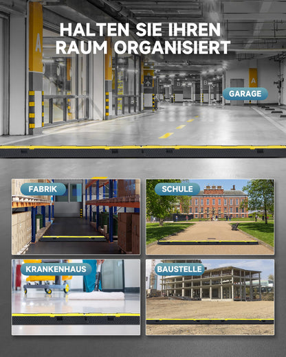 CREWORKS Kabelbrücke Boden 3er Set 2 Kanäle Überfahrschutz 5T