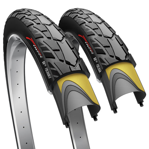 Fincci Fahrradreifen 700x40c Faltreifen mit Pannenschutz, 2er Pack – Fahrradmantel mit City-Profil für 28-Zoll-Räder