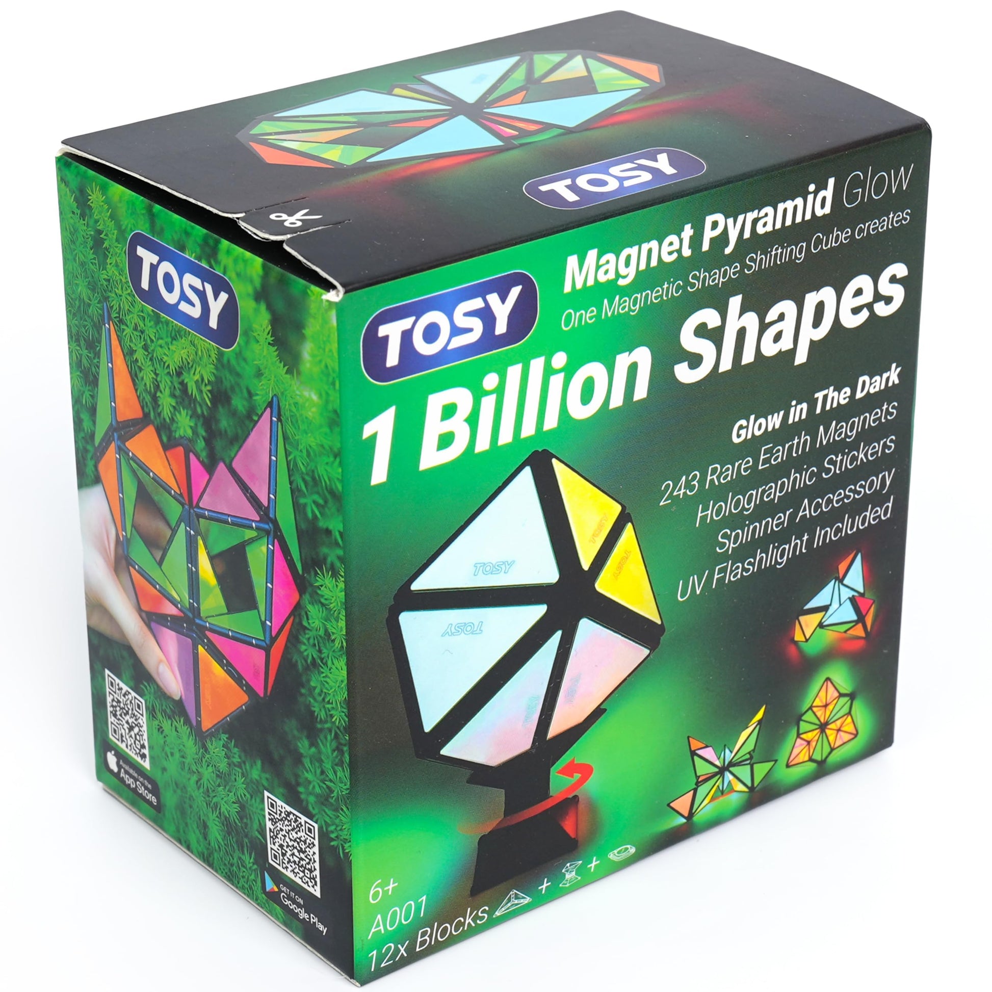 TOSY Magnet Pyramid Glow – magnetischer Formwandler mit 243 Magneten