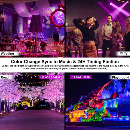 Smart RGB LED Fluter 80W Aussen Bluetooth – 2er Set IP66