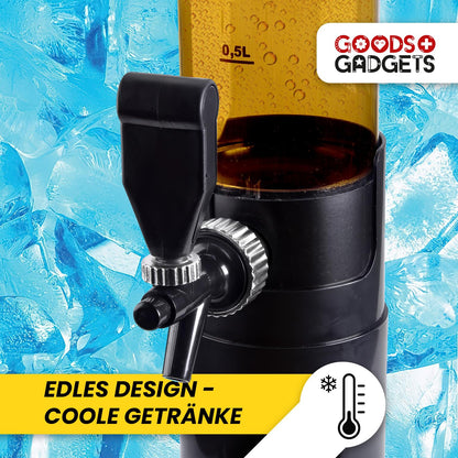 GOODS+GADGETS Trinksäule Biersäule mit Zapfhahn – XXL 5L