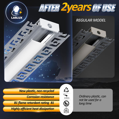 LED Trockenbauprofil Aluminium 2M für 20mm Streifen – 10er Set