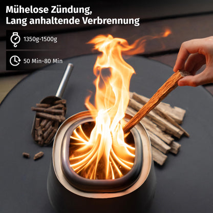 EAST OAK Tisch-Feuerschale Rauchfrei - Tragbar Edelstahl Ø22.1cm