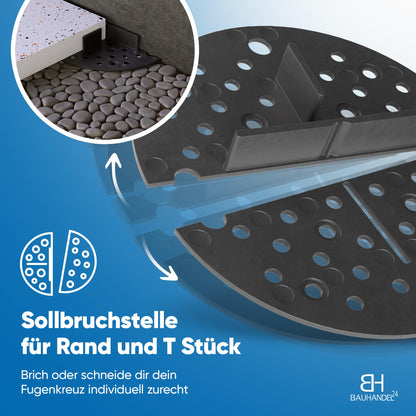 Bauhandel24 Fugenkreuze mit Teller 3mm Terrassenplatten Schwarz